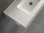 Plan vasque lavabo sur mesure : L 100 à 201 x P 40 à 51 cm, finition lisse mate, 10 couleurs au choix, Anti bactérien, résine Akrytan® teinté dans la masse, Livraison Offerte.